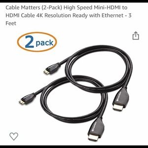 2pk Cable Matters Mini HMDI Cable with Ethernet&3D